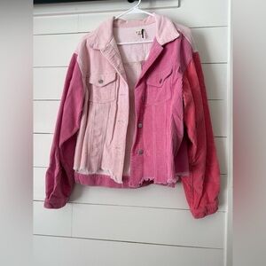 POL Women’s Pink Corduroy Jacket Size Large, NWOT